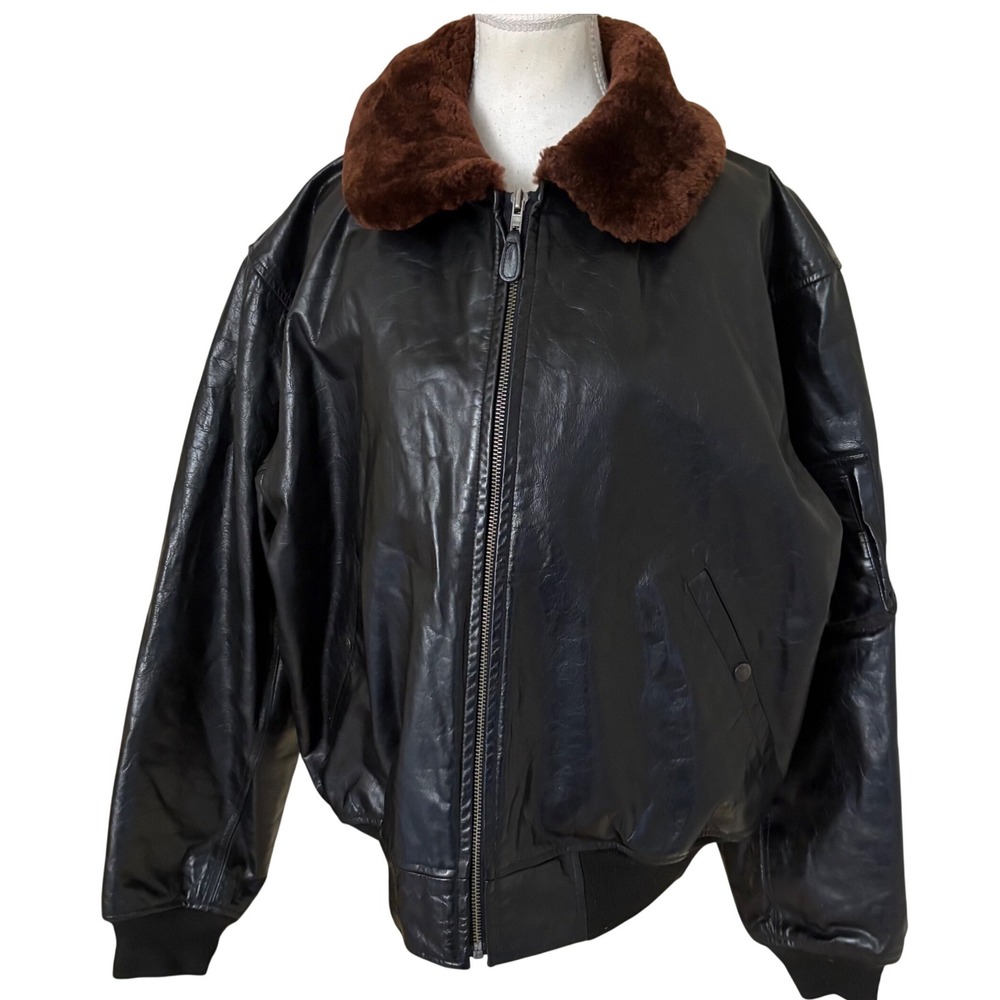 POLO RALPH LAUREN Vintage Polo Sport Men's Leather Bomber Jacket Size XL